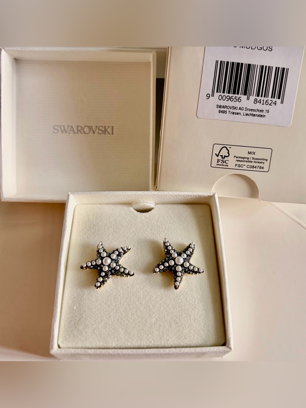 Swarovski Gold Starfish Stud Earrings - Picture 13 of 14